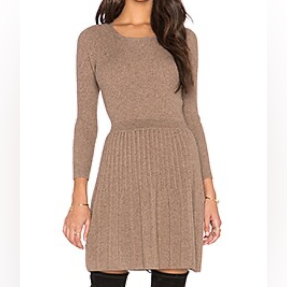 Peronne Long Sleeve Sweater Dress in Heather Mahogany
